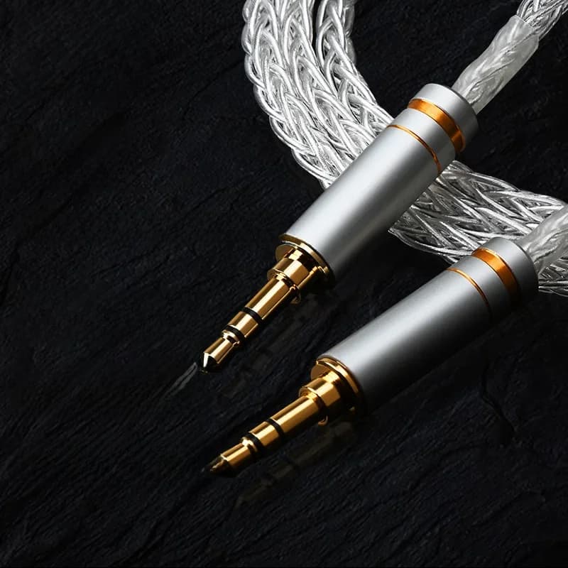 Ataudio Puur Zilver 3.5Mm Aux Kabel Hi-End Hoofdtelefoon Speaker MP3 3.5 Jack Cord