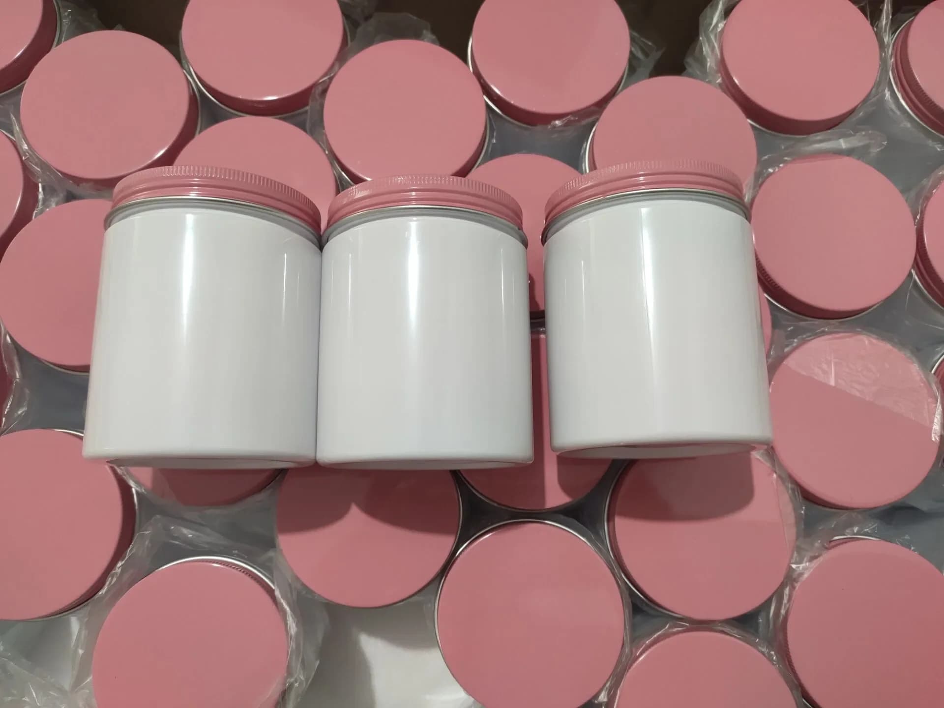 10/50 Stuks 200G 250G 300G Plastic Crèmekleurige Potten Gezichtsmasker Container Huidverzorgingscrème Blikken Fles Crème Cosmetische Navulbare