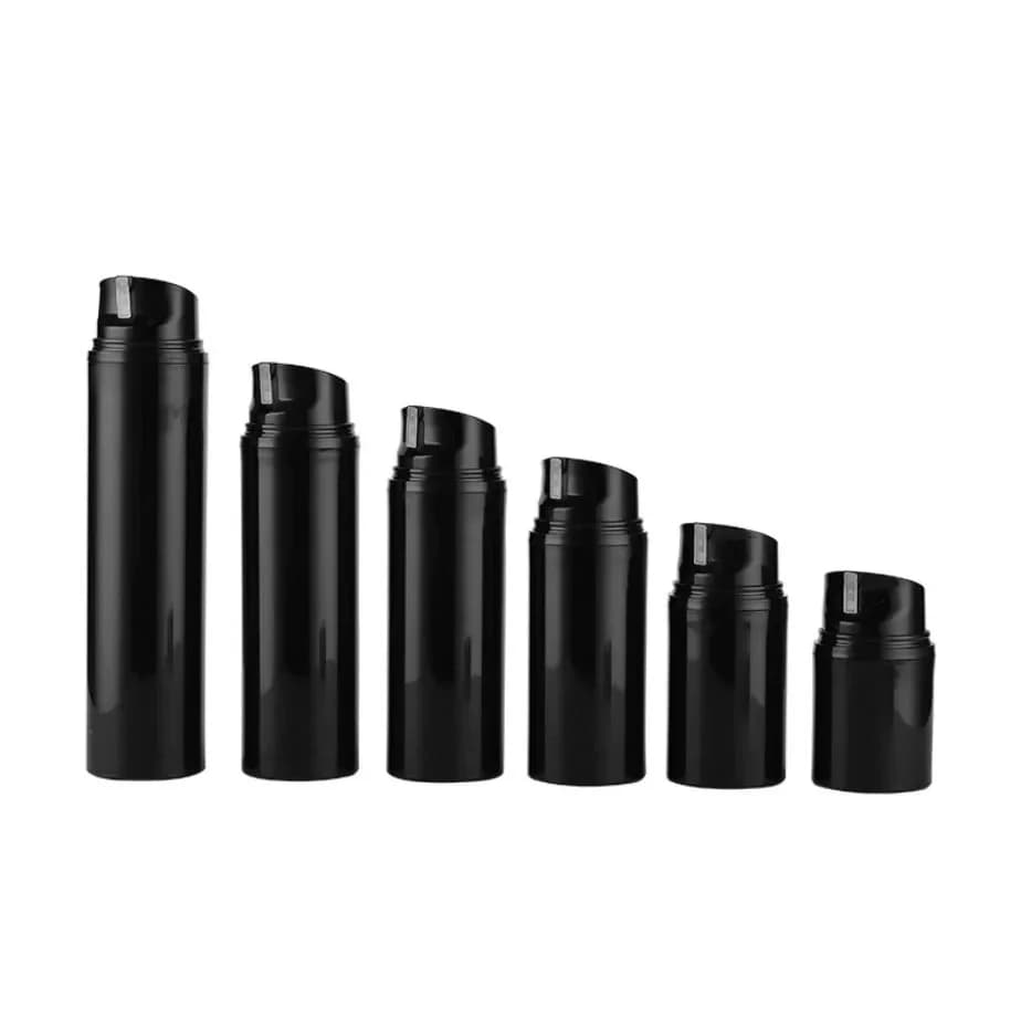 24 X Mini Lege Draagbare Zwarte Lege Airless Dispenser Lotion Pomp Crème Flessen 30Ml 50Ml 80Ml 100ml 120Ml 150Ml