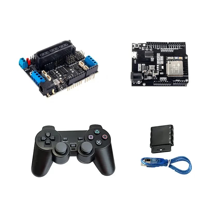 Shield Board 5-12V met 4 kanalen motor 6 kanalen servo's voor Arduino Robot Kit met PS2 joystick voor ESP32 Robot Auto/Arm Kit