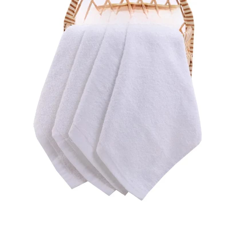 5 stks Kleine vierkante handdoek puur katoen kleuterschool witte vierkante handdoek voet therapie Hotel hotel servet kleine handdoek handdoeken