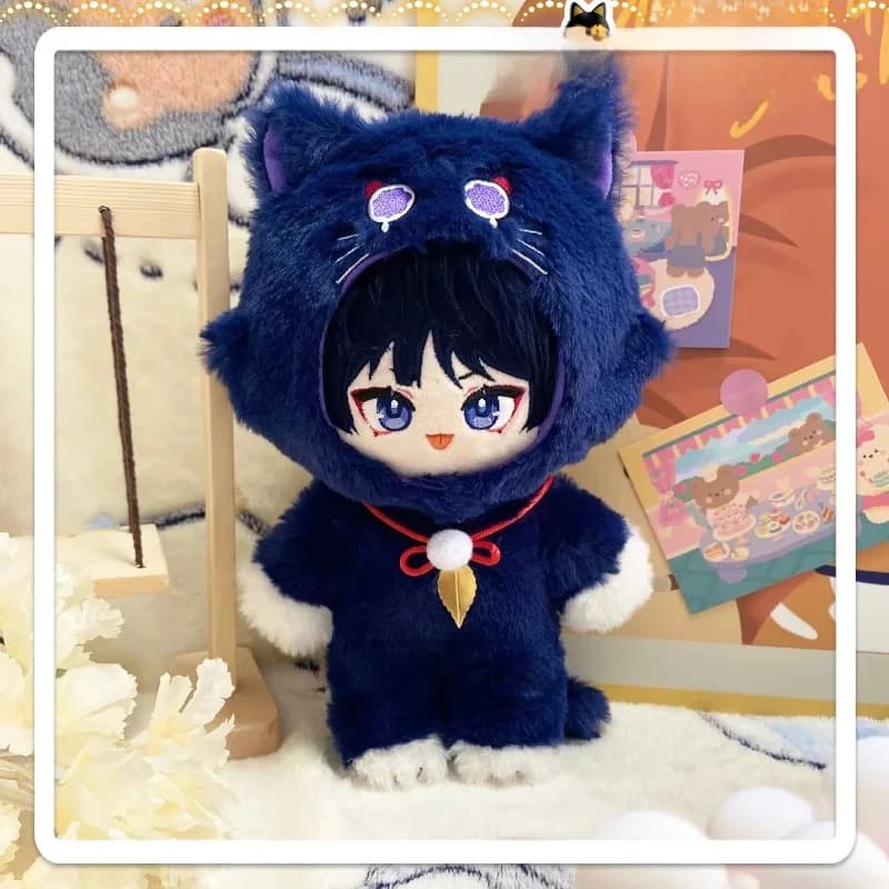 Genshin Impact Scaramouche Kunikuzushi Sanbing Zwerver Kat Neko Pyjama Gevulde Plushie 20Cm Pluche Pop Speelgoed Kleding Km Apr