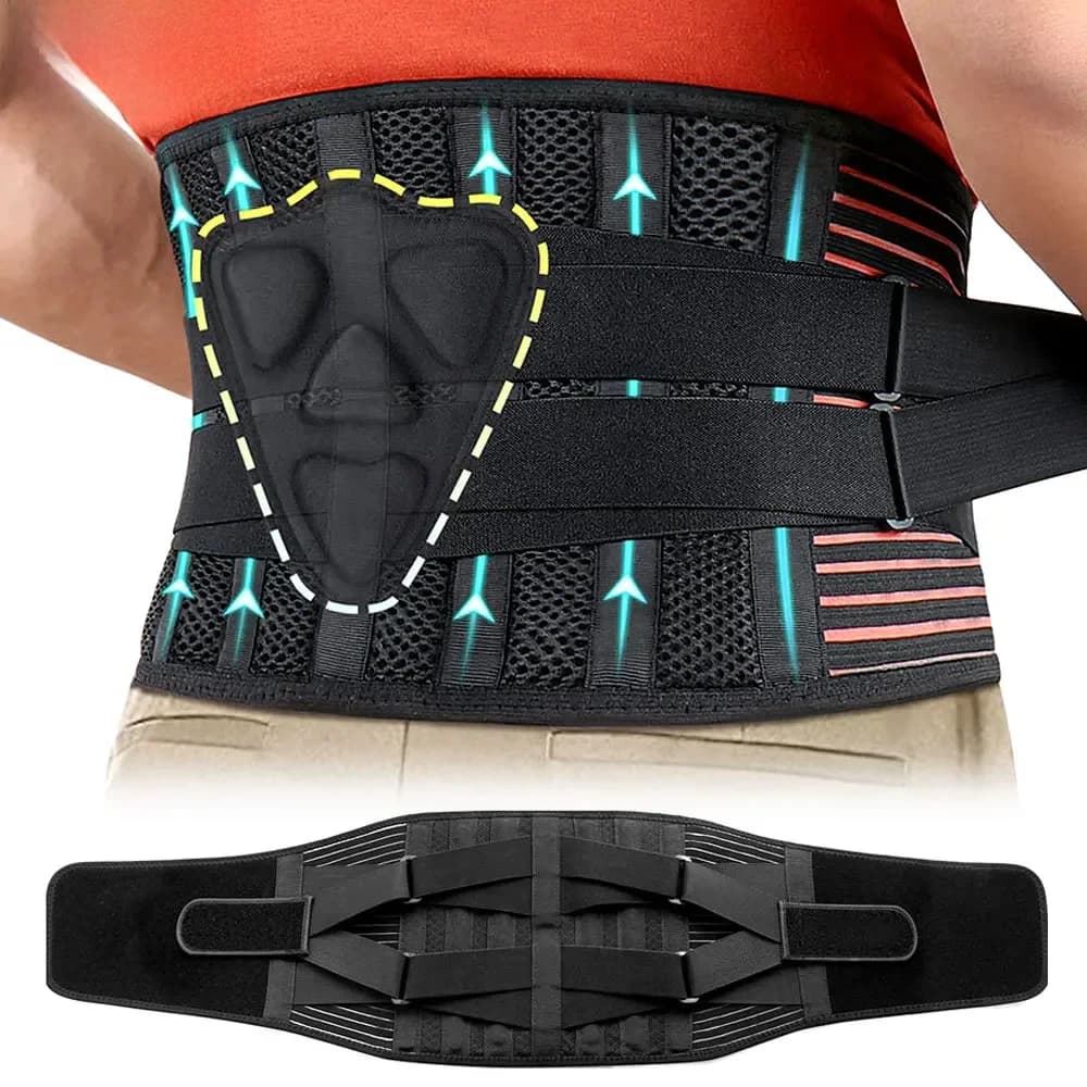 Rugbrace voor pijn onderrug, lendensteun voor zwaar tillen mannen vrouwen, ademende taille ondersteuning verlichting ischias, hernia
