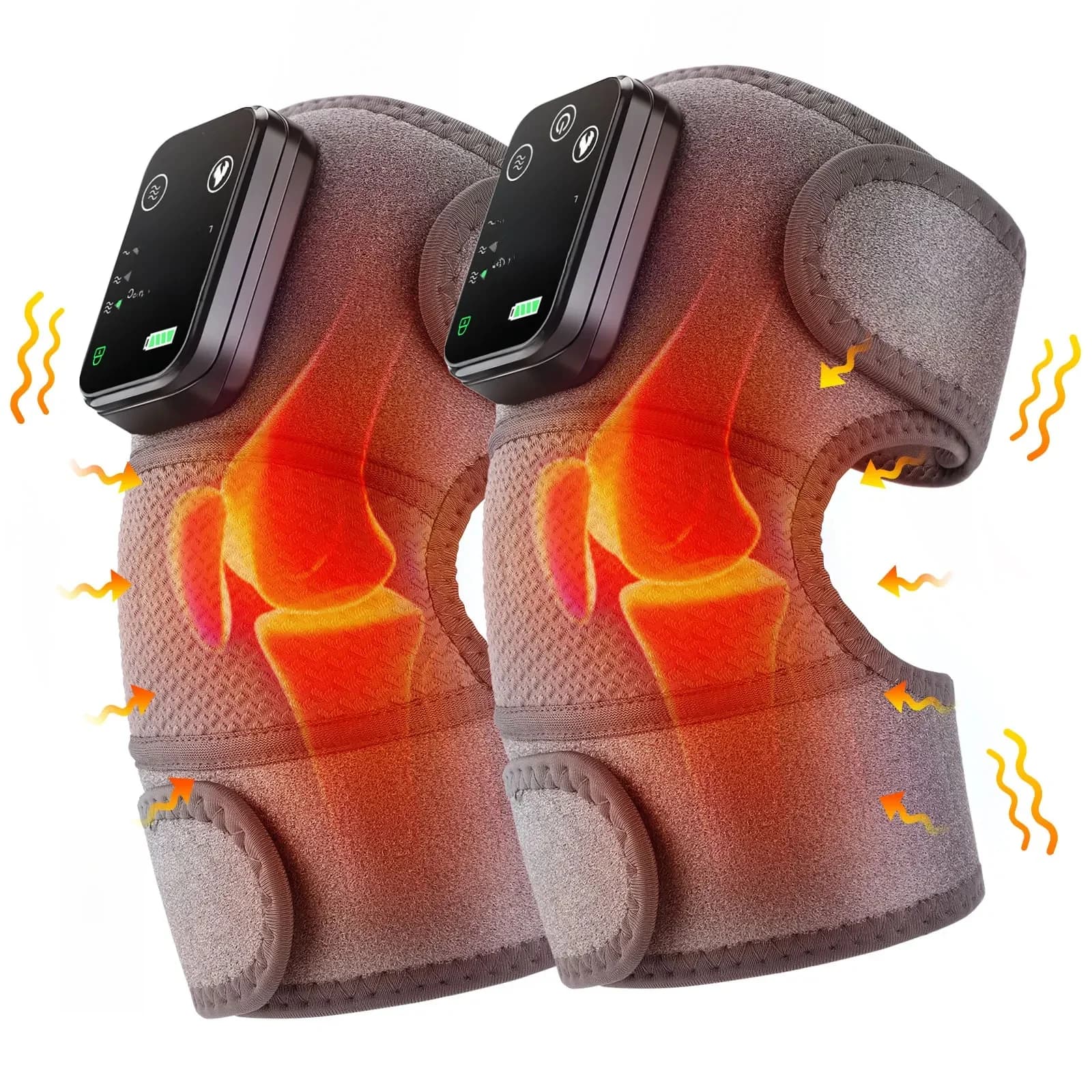 Elektrisch verwarmd trillingen Kniemassage Pad 3-in-1 stimulator voor schouderelleboog Heet kompres Thermische gewrichtsbrace Spierontspanning