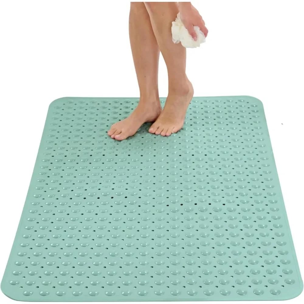 Vierkante badkamermat met zuignap Rond gat Ontwerp Antislip Douche Anti-val Thuis Douche Massage Snelle drainagemat