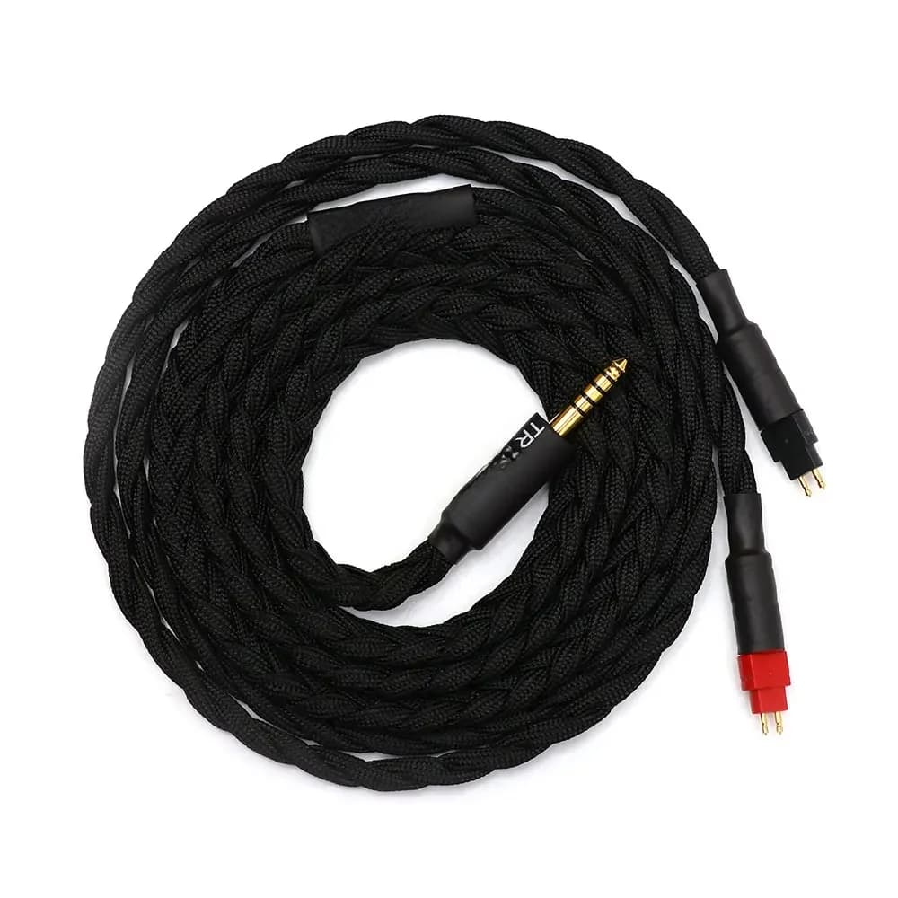 Pre-order Tripowin GranVia 26AWG 36 strengen x 4-aderige handgemaakte hoofdtelefoonvervangingskabel voor HD650 HD580 HD800 ANANDA Zwart