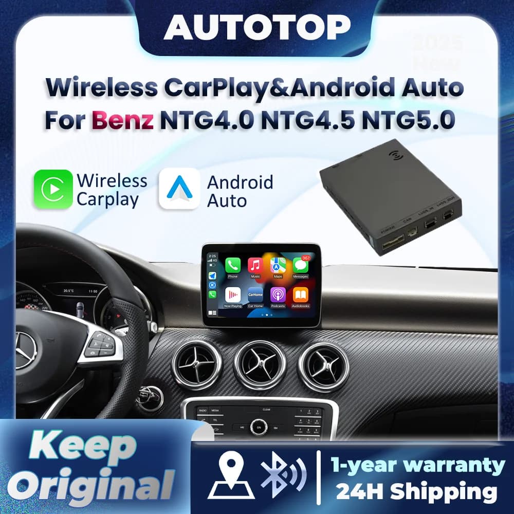 Draadloze CarPlay Android Auto Module voor Mercedes Benz A B C E S GLA GLC GLS GLK SLK W117 W176 W207 W246 W212 W204 W218 NTG 4.0 NTG4.5 NTG5.0 BT GPS