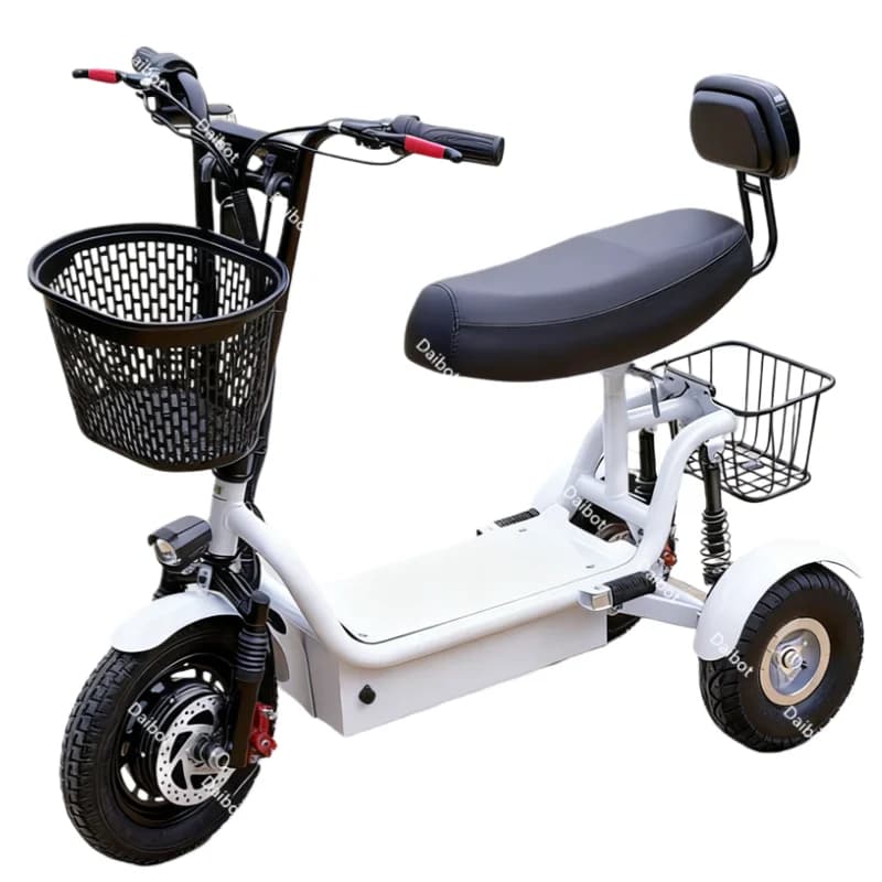 Mode opvouwbare scootmobiel lange afstand 60 km lichtgewicht familie met 2 manden 800 W 3 wiel elektrische scooter voor volwassenen vrouwen