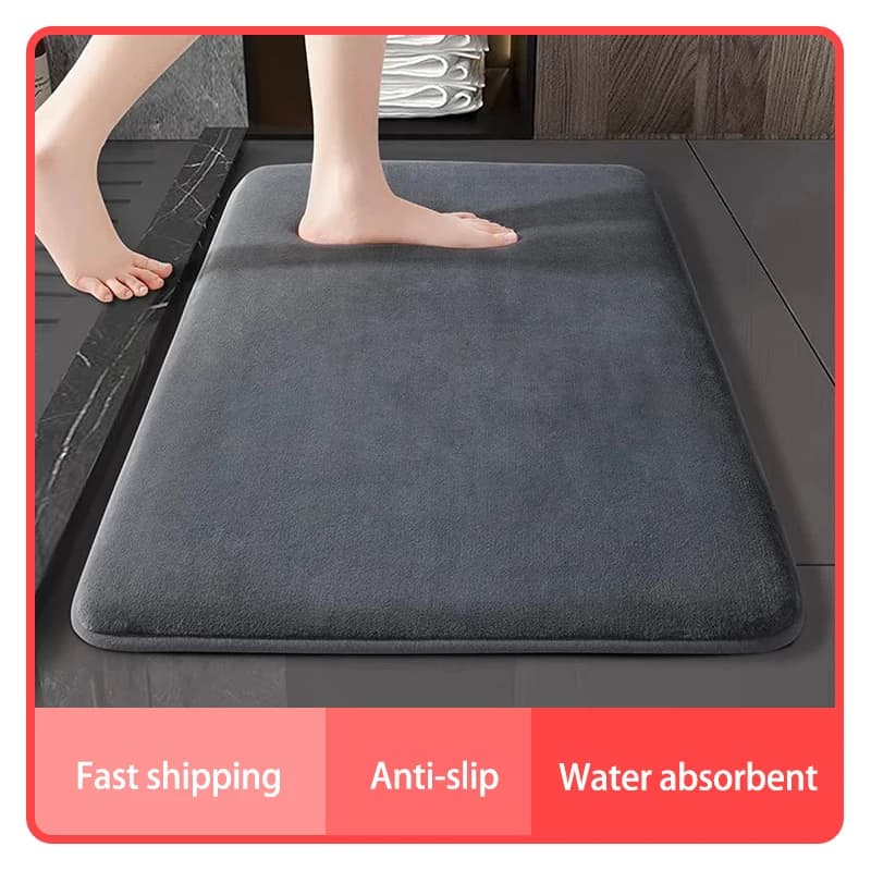 Superabsorberende vloermat, superabsorberende badmat, super antislip koraalfluwelen badkamervloermat, deurmat