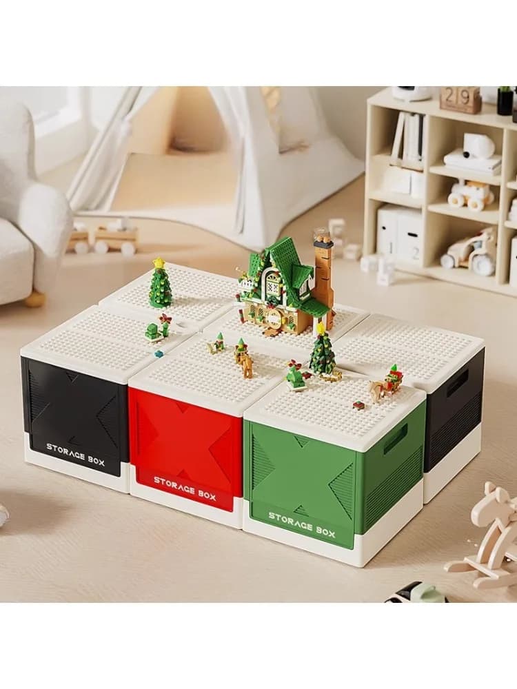 Opvouwbare Lego Organizer Box Draagbare kinderspeelgoedopbergbak Classificatie Bouwsteendoos Opvouwbare kleuterschoolopslag