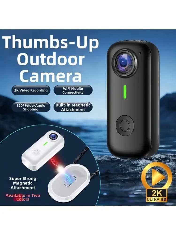 Compacte magnetische actiecamera, draagbare videorecorder voor paardrijden, hardlopen, zaksporthamera, fotografieaccessoires