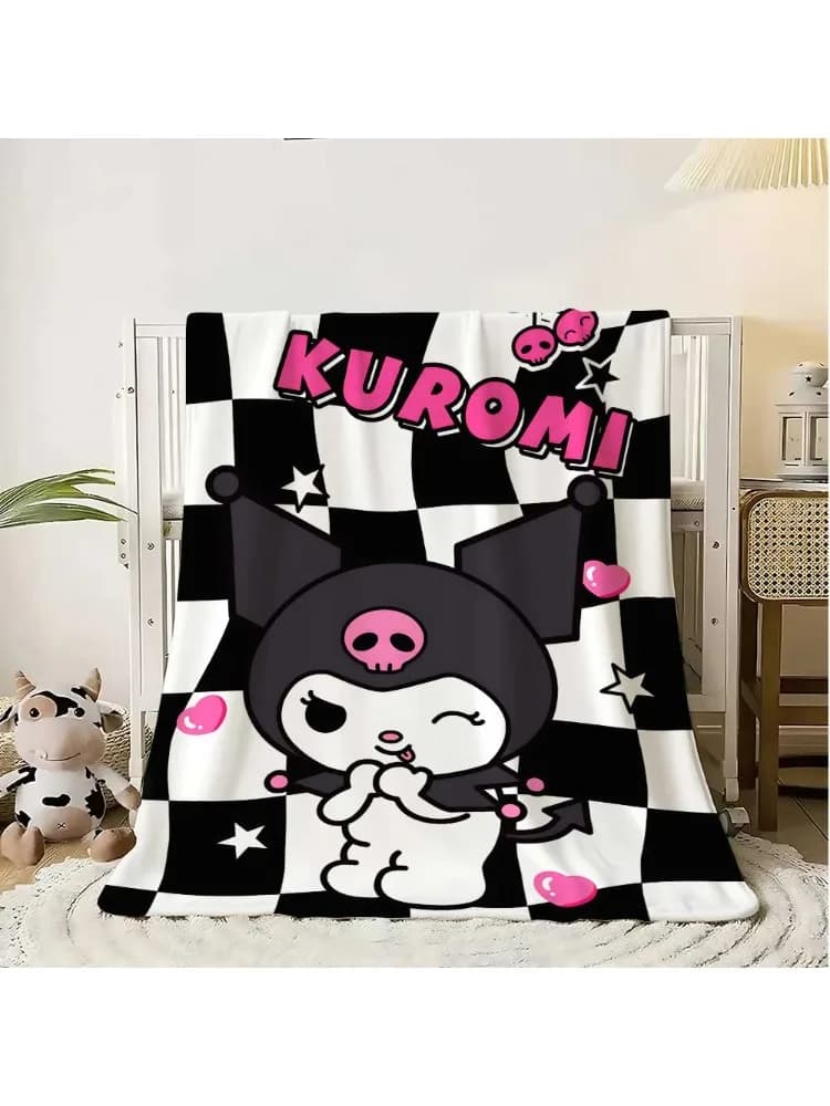 Kawaii Kuromis Flanellen Deken voor Banken Luxe Dekens en Gooien Pluizige Plaid Interieur Bank Gooi Knie Zacht Dutje Bed & & &