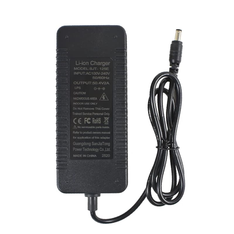 50.4V 2A Hoge kwaliteit oplader 50.4V 2A lithium li-ion oplader voor 12S lithium accu