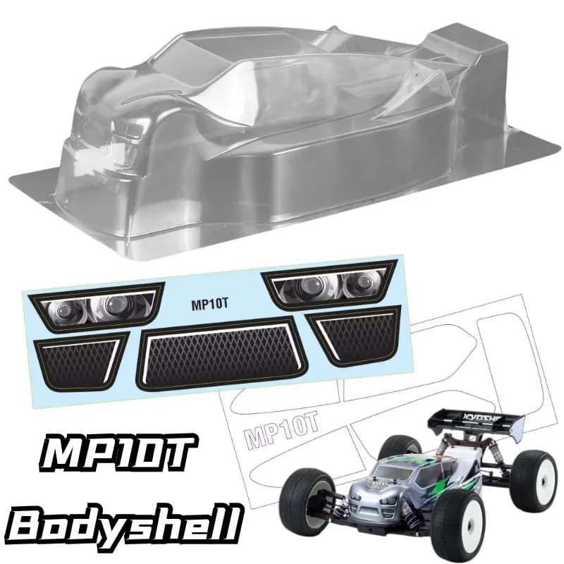 1/8 Rc Pc Shell Body Fit Kyosho 1/8 MP10T Truggy Off-Road 1.0Mm Dikte Met Sticker