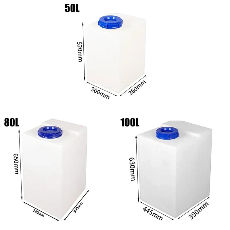 Grote Capaci Vierkante Plastic RV Watertank 50L-100L Outdoor Reizen Drinkwater Opslag Container voor Trailer Boot Jacht
