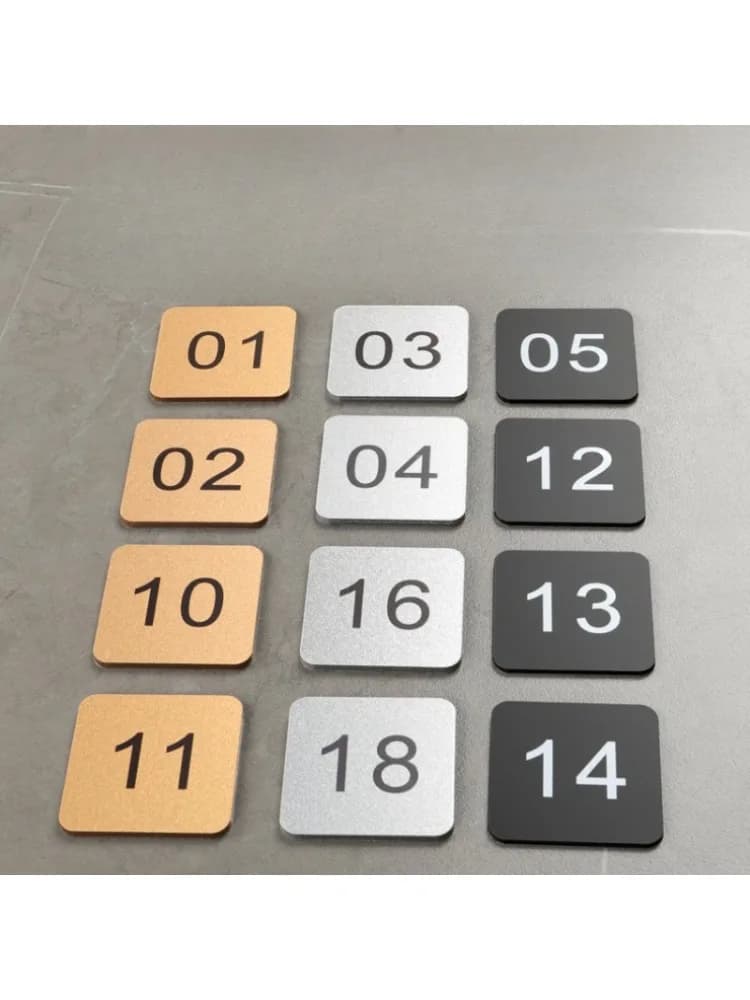 Acryl nummerplaat Markering Seriële plaat Zetelnummer Huis Eettafel Nummerplaat Achterplaat Plastic bord