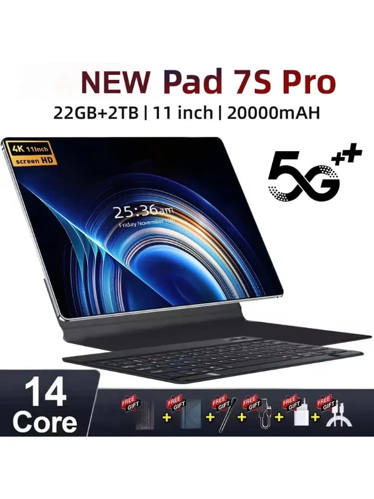 NIEUWE 2025 Originele Pad 7s Pro Tablet 11inch 4K Android 14 20000mAh Scherm WIFI Tab 5G Dual SIM Kinderen Tabletten Kids Tablet PC