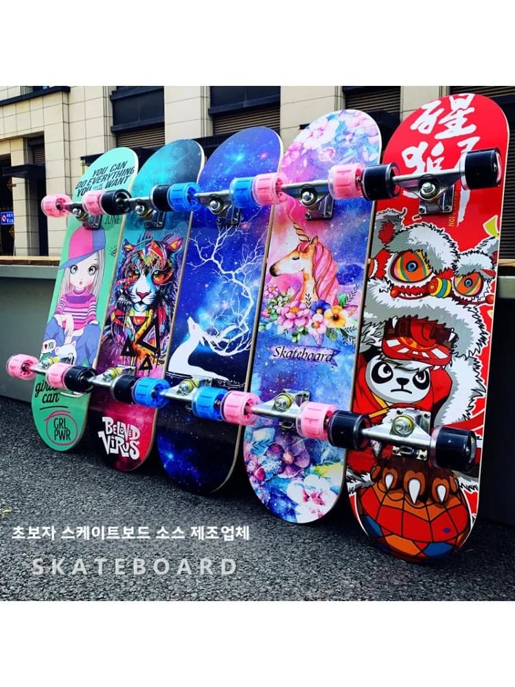 Draagbare Street Pro Complete All-Terrain Alloy Skateboard Kinderen Fiber Carbon Deck Downhill Aluminium Houten Beginner Longboard