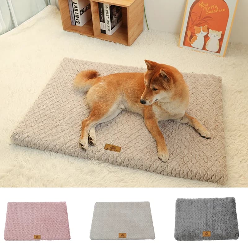 3D Schuim Huisdier Bed Met Afneembare Wasbare Nepbont Cover Orthopedisch Waterdicht Hondenbed Voor Krat Antislip Bodem Hondenbed