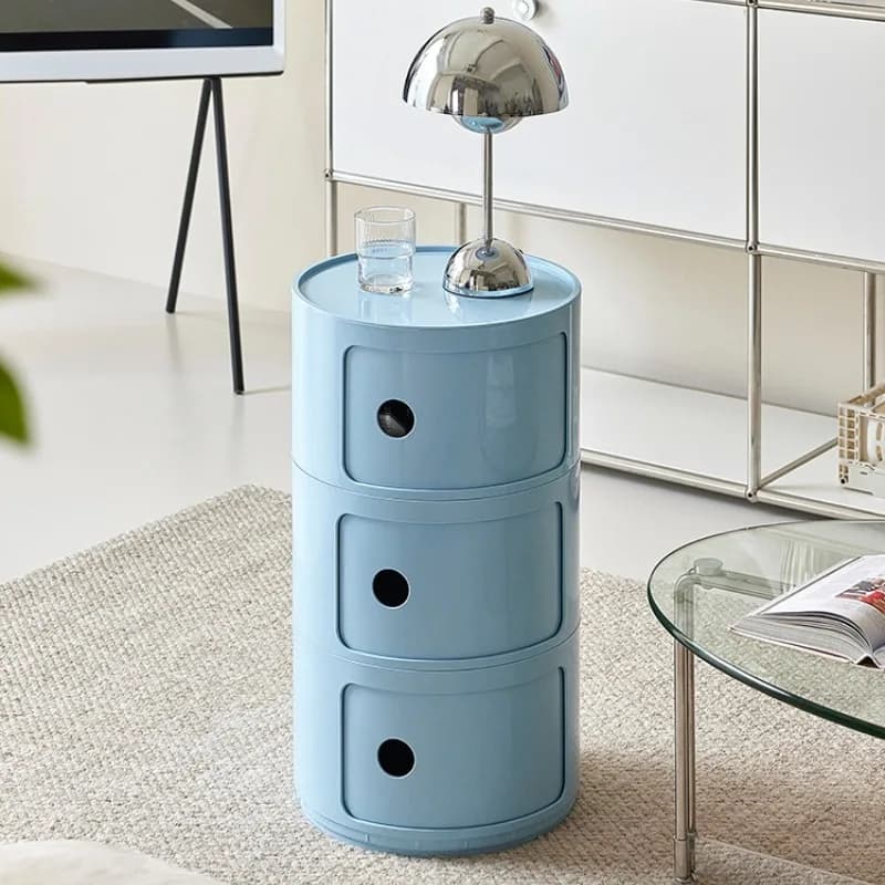 Nordic Nachtkastje Kleine Ronde Moderne Plastic Opbergkast Smalle Kast Multi-Layer Zijkast Voor Woonkamer
