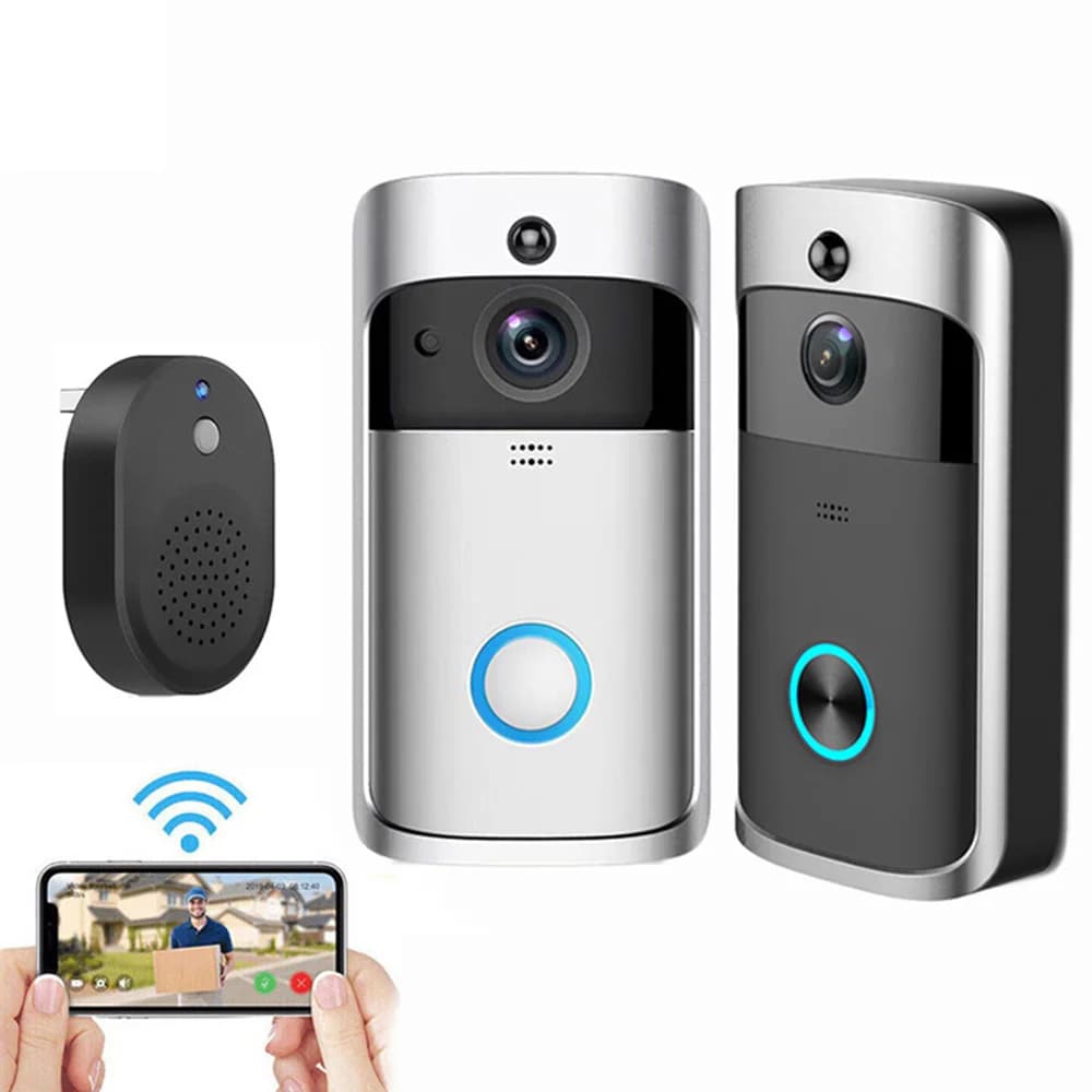 Draadloze WiFi V5 videodeurbel Slimme beveiligingsdeurbel Visuele afstandsbediening Nachtzicht Intercom Deurtelefoon zonder batterij