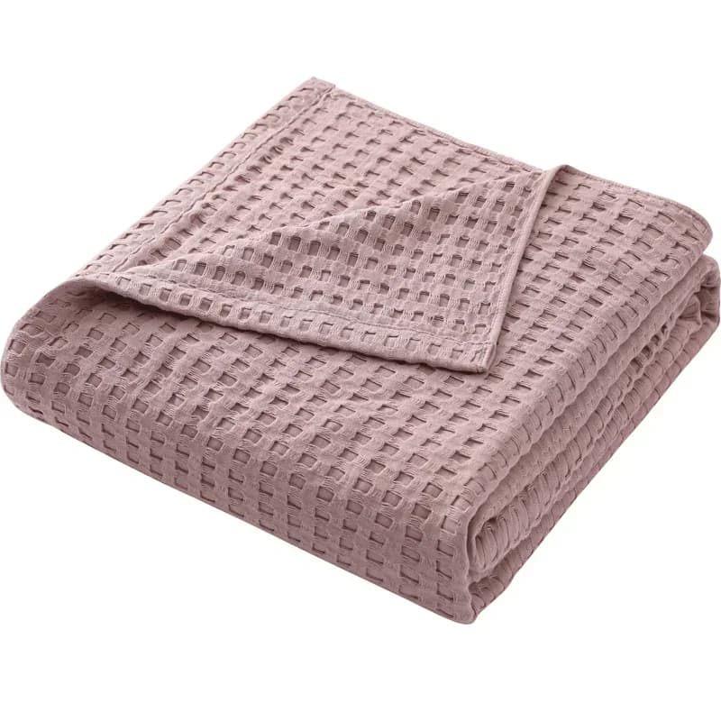 Zomer Wafel Plaid Katoenen Beddeken Gooi Dunne Quilt Gebreide Sprei Home Hotel Dekbedden Groen Roze Gooi Dekens