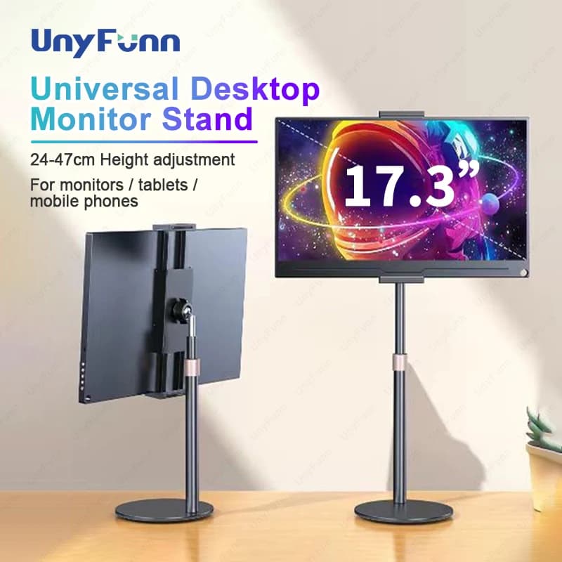 Cdisplay Draagbare Monitorstandaard Verstelbare Hoogte Desktop Monitorbeugel voor 4,7-17,3 inch Telefoon Tablet Monitor Ondersteuning Houder