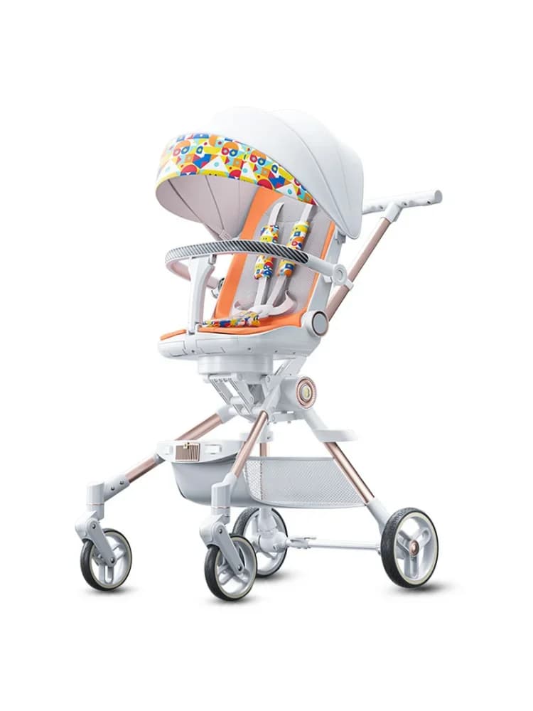 Lichtgewicht kinderwagen met hoog zicht, draagbaar, opvouwbaar, zitten en liggen, babykinderwagen, kinderbabywagen