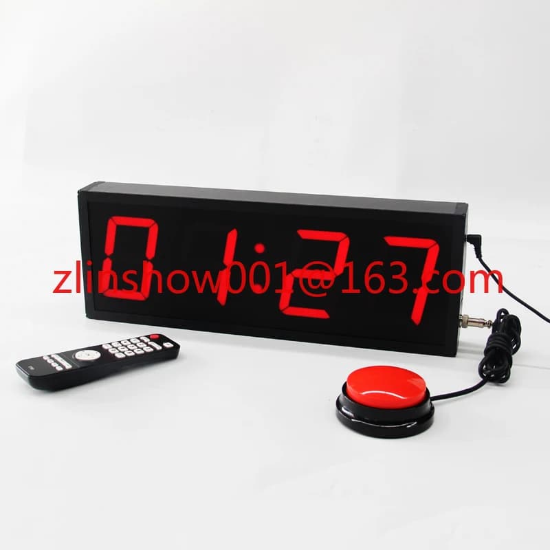 Grote countdown-uitdagingwekker, LED 10-seconden stopwatch met instelbare moeilijkheidsgraad, klokgametimer