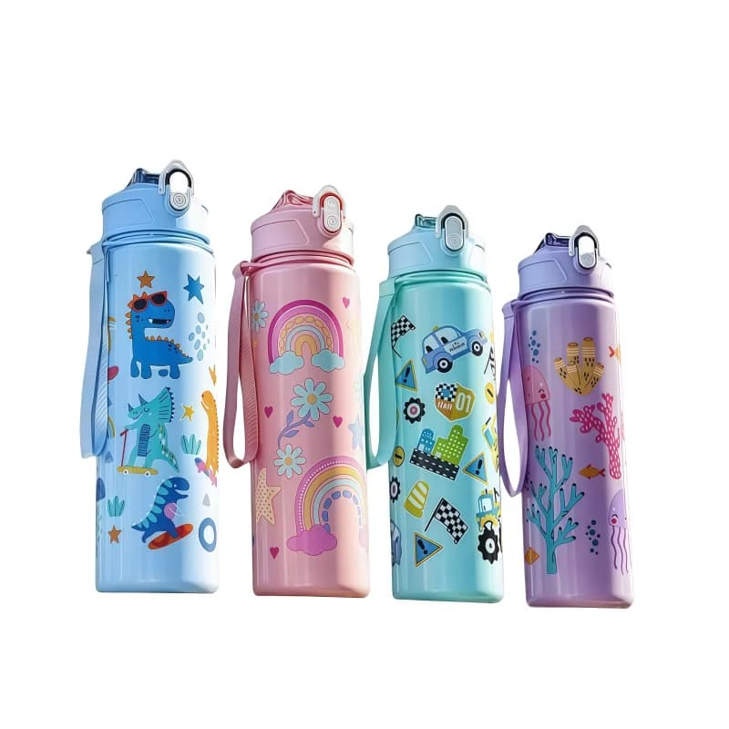 750ml Dinosaurus Waterfles Voor Kinderen Water Sippy Cup Met Siliconen Stro Lekvrij Plastic Waterflessen Zomer Kids Water cup