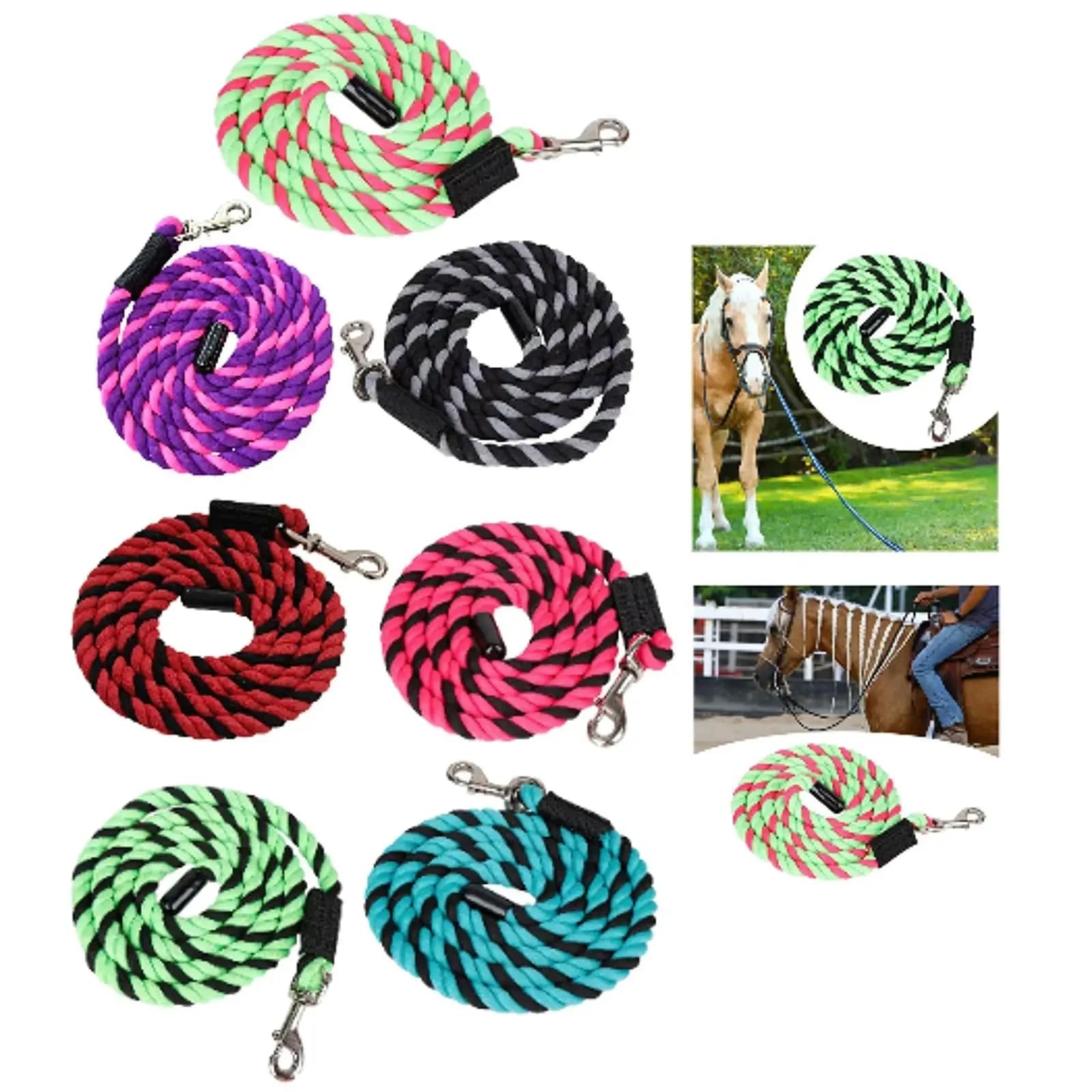 Paardenloodtouw Snelle halterbevestiging Bevestiging aan halster of harnas Lunge Rein Heavy Duty voor vee Lunge Line voor paarden