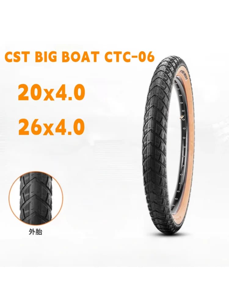 CST Fat Tire 20x4.0 26x4.0 CST GROTE BOOT CTC-06 CST Nieuwe Bruine Familie Top Dark Skin Collectie Elektrische Fietsband Sneeuw Strand