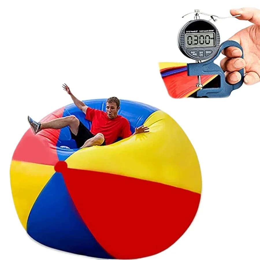 Kleurrijke grote opblaasbare strandbal en racketset 6-delig PVC waterspeelgoed voor buitenplezier Geschikt voor 100/200 cm formaat