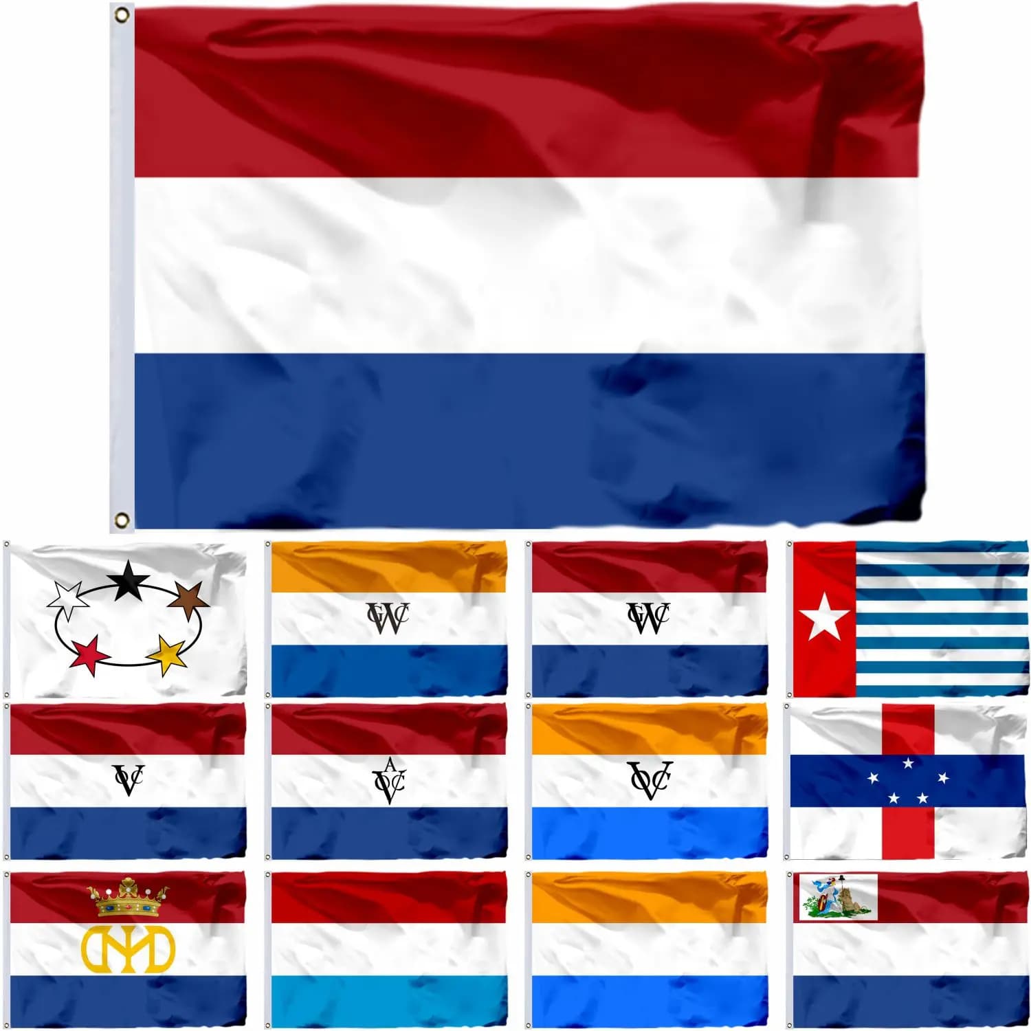 Historische vlaggen van Nederland, Nederlandse Oost-Indische Compagnie & Nederlandse Oost-Indië vlag, Nieuw-Guinea, Nederlandse Antillen vlag