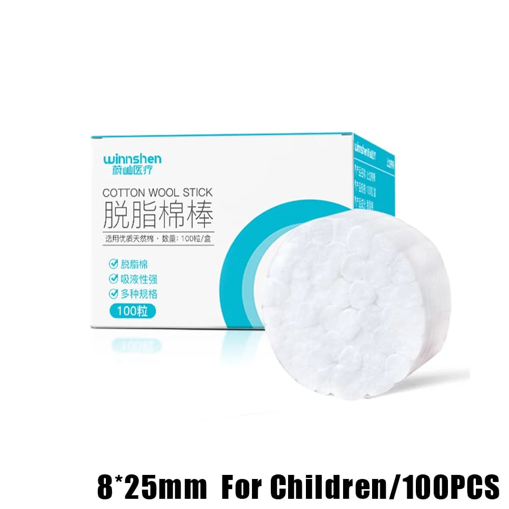 100-500 Stuks Neus Hemostase Plug Neus Bloed Stop Wattenstaafje Tandheelkundige Neus Bloeden Stop Katoen Roll Stopt Bloeden snel voor Kinderen