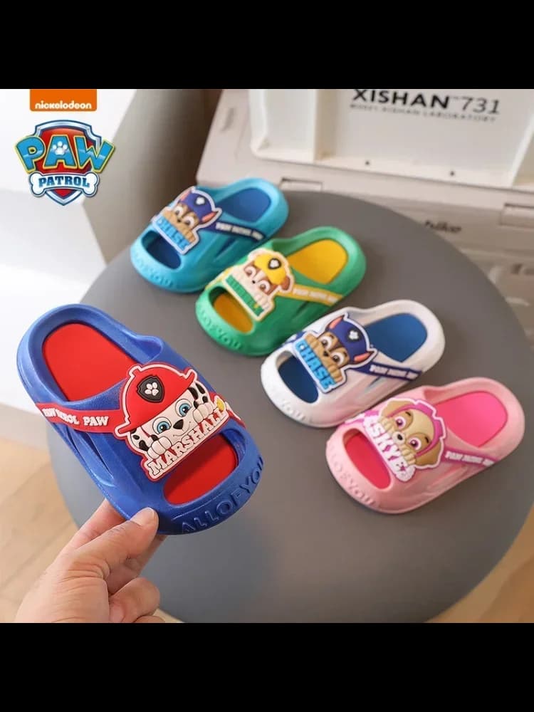 Paw Patrol Chase Kids binnen-/buitenpantoffels Sneldrogende antislipzool Decorstickers + ademend ontwerp |   Comfortabele peuter