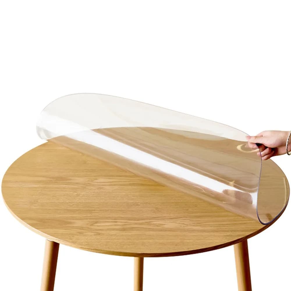 Rond tafelkleed Waterdicht Oliebestendig Transparant PVC-tafelkleed Zacht Koffie Keuken Woonkamer Eettafelhoes
