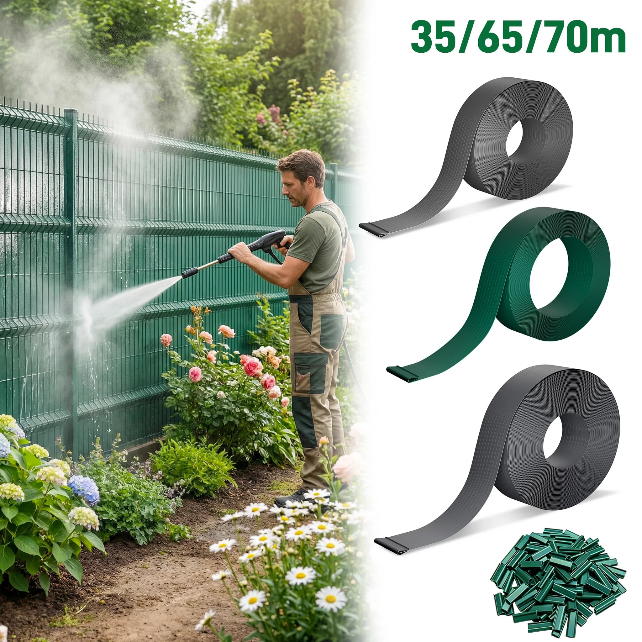 PVC Privacy Strips voor Dubbele Draadgaas Hekwerk, Weerbestendig & Windbestendig Hekwerk Lamellen voor Tuin, Balkon & Patio