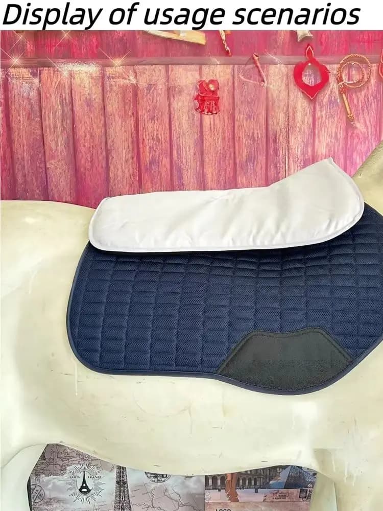 Paardenzadel schokdemper slow rebound memory foam suède zacht zadelkussen drukverlagend paardrijden beschermend half zadelkussen