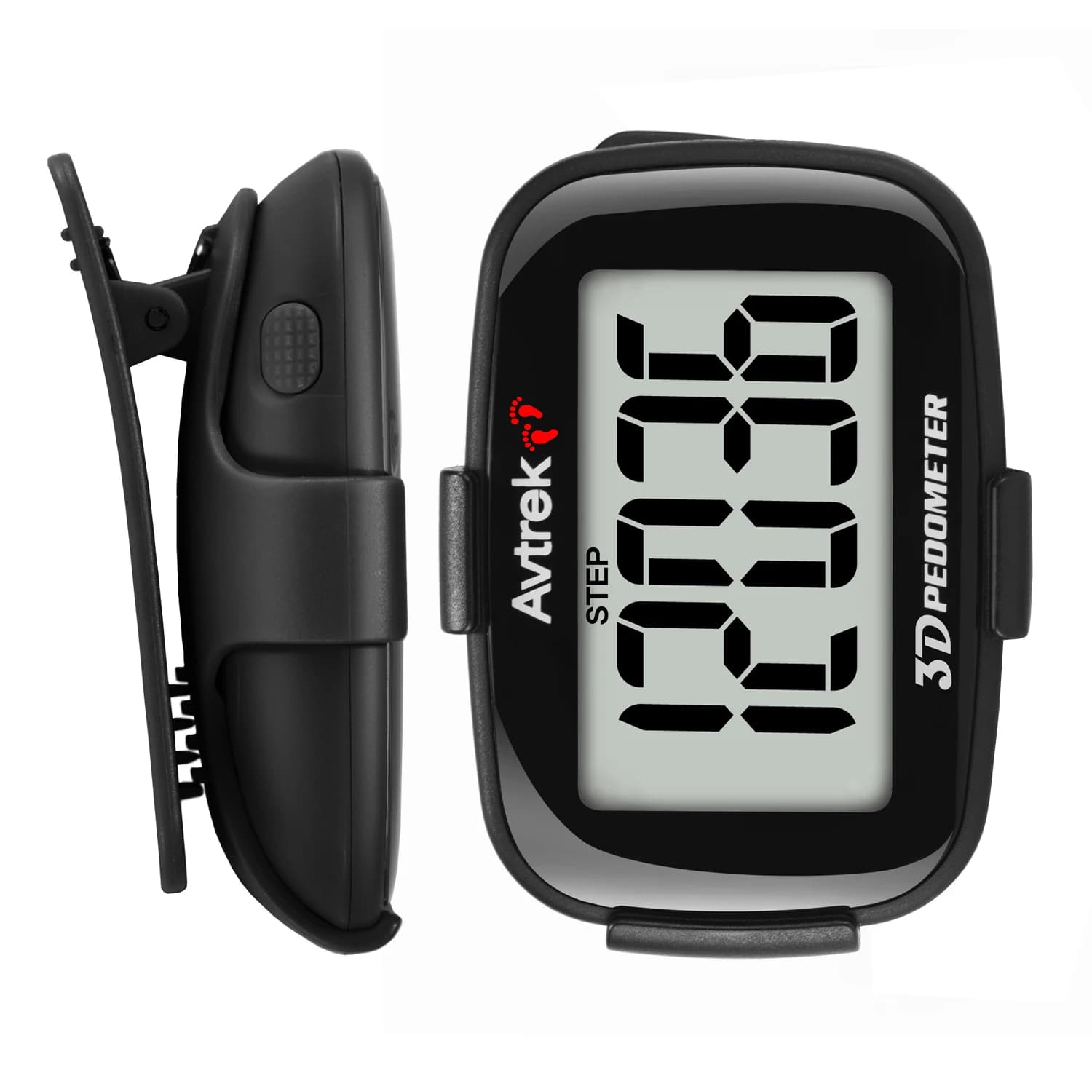 Avtrek Draagbare Mini Stappenteller 3D Stappenteller Digitale Zakhorloge Klok voor Outdoor Sport Fitness Hardlopen Wandelen Stap Tracker