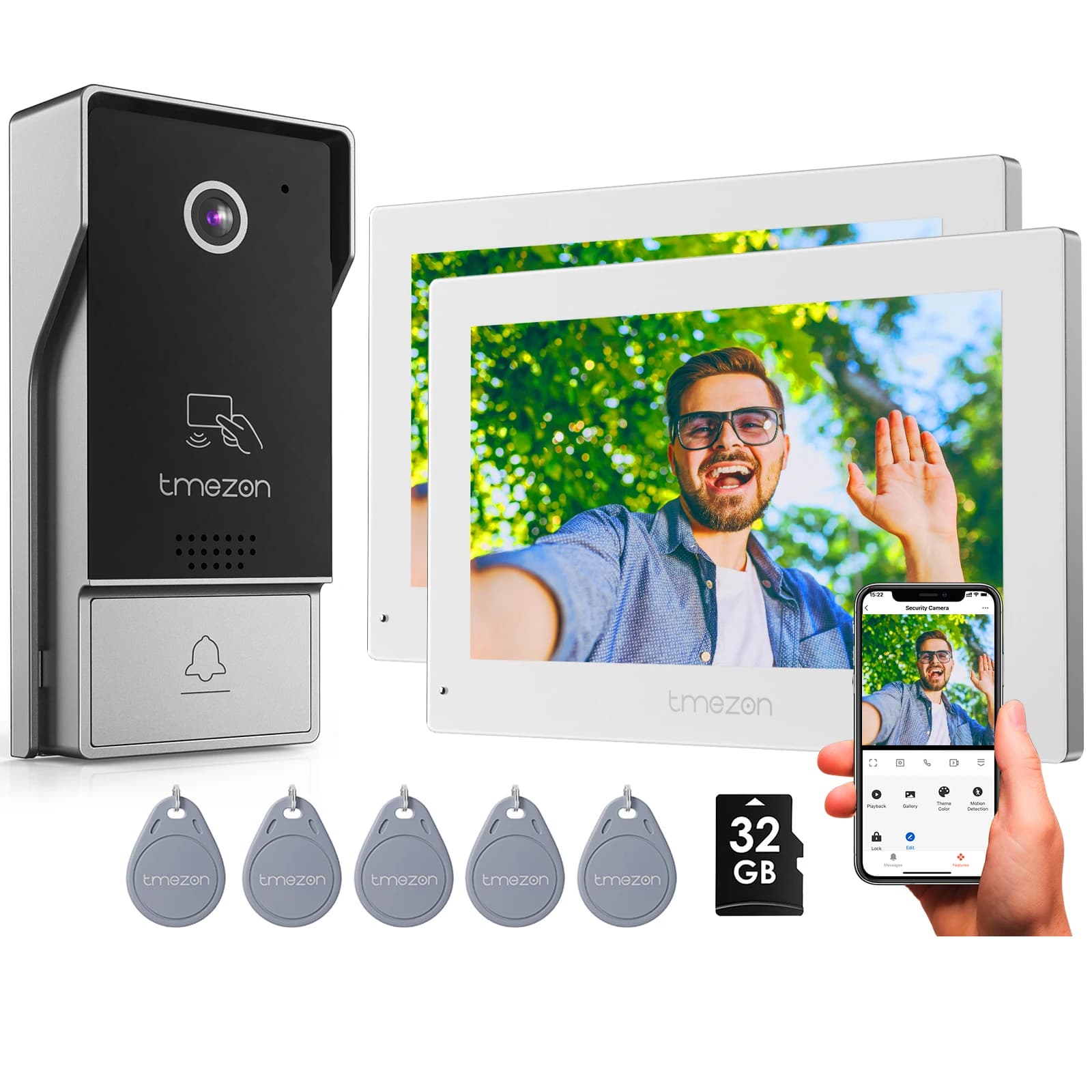 7 inch Tuya APP 1080P draadloze wifi slimme video deurtelefoon monitor touchscreen intercomsysteem met bedrade deurbel voor thuis
