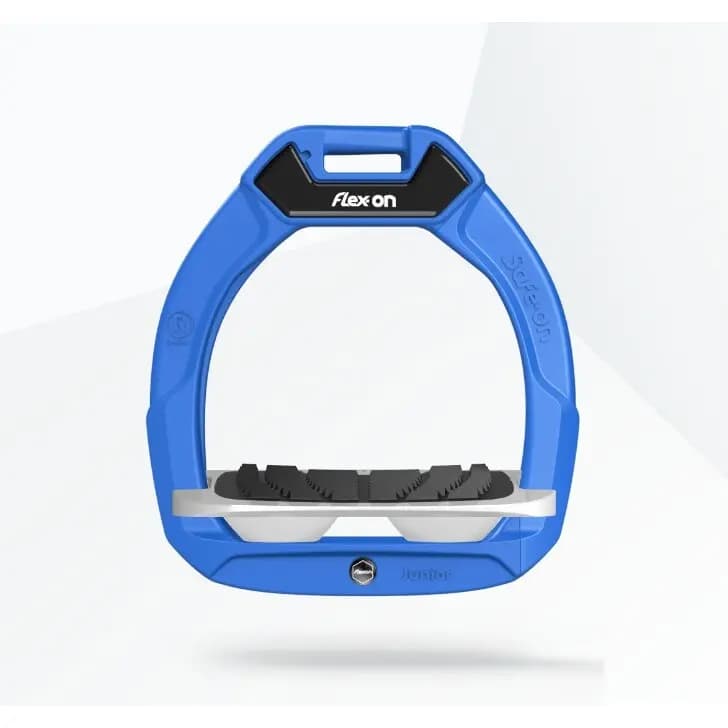 Veiligheidsstijgbeugels Paardenrijden Hellend Grip Blauw/Grijs/Wit kind Flex-On Safe-On