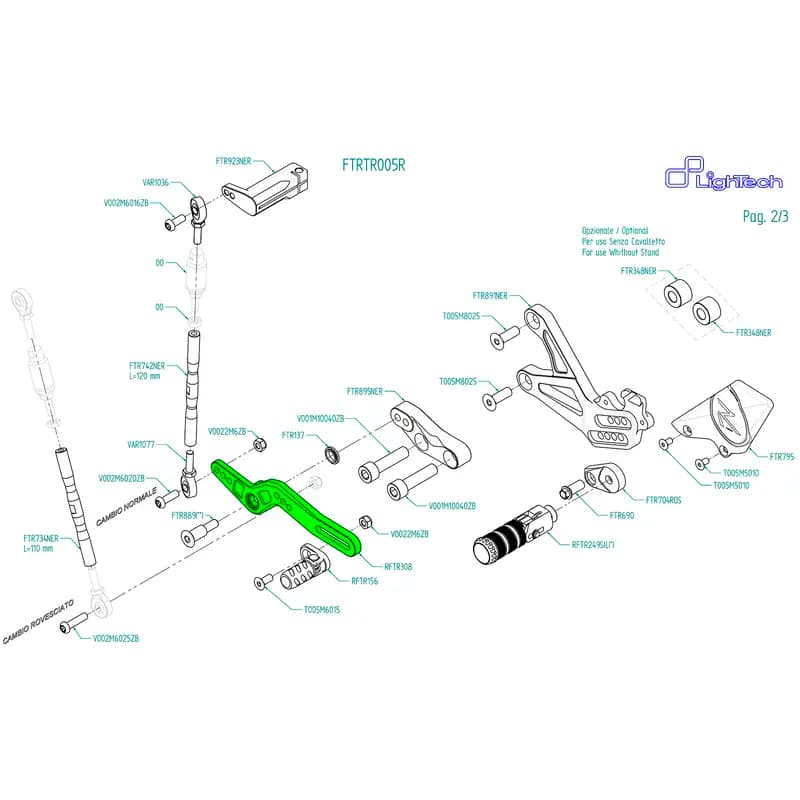 Commande de vitesses achteruit Lightech