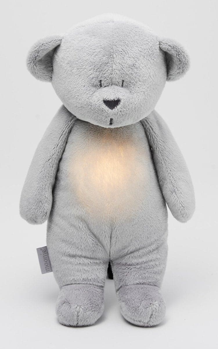 Moonie Moonie The Humming Bear Zilver Natur 2.0 - organic - hartslag knuffel - beer