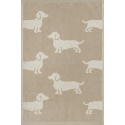 Cawö Cawo We love Dogs gemustert 6246 Gastendoekje 30x50 natur/beige