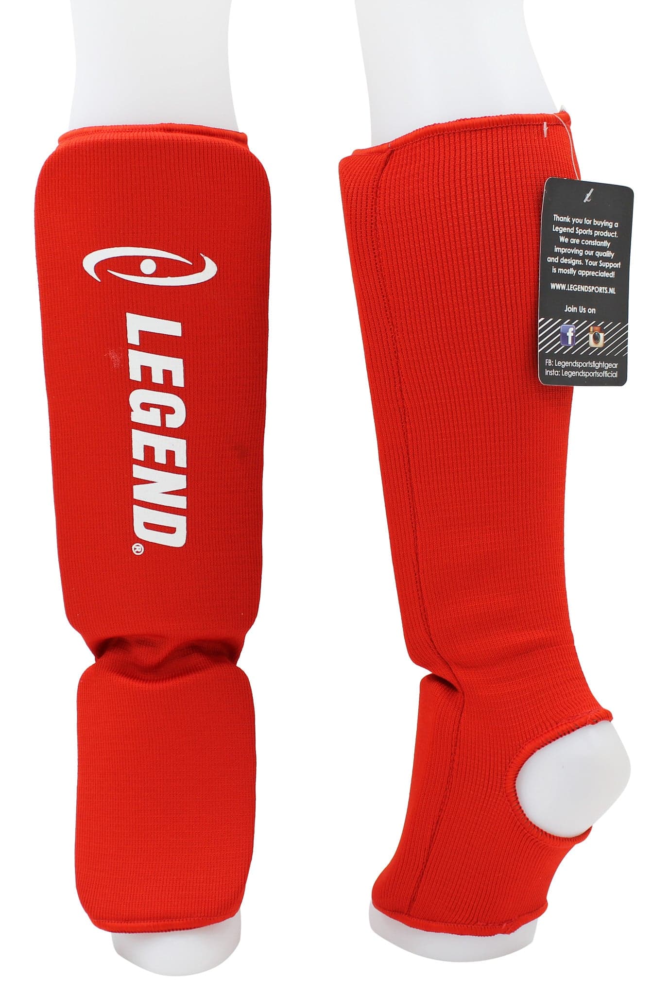 Legend Sports Scheenbeschermers Legend Easy Kids/Volwassenen Rood Elastisch