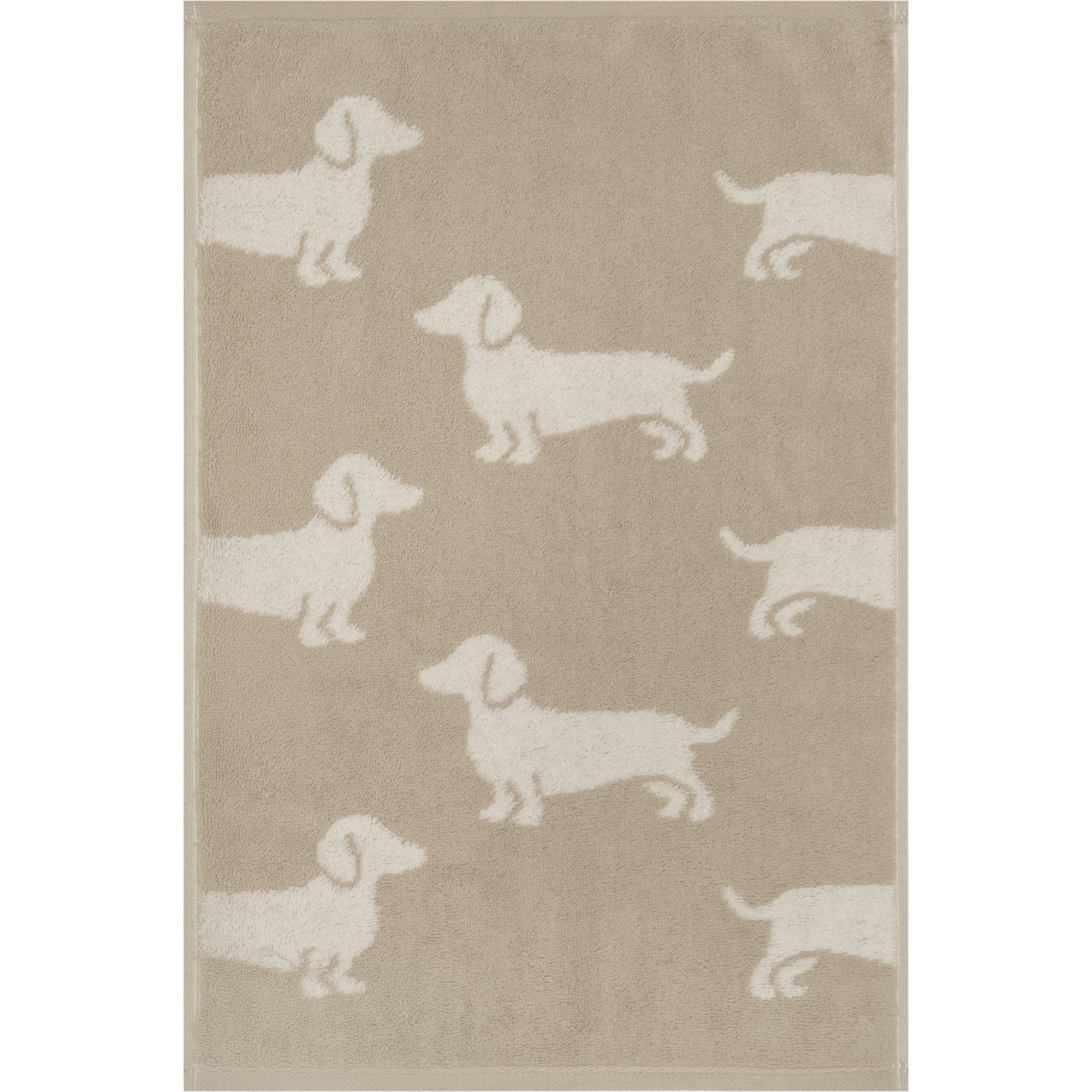 Cawö Cawo We love Dogs gemustert 6246 Gastendoekje 30x50 natur/beige