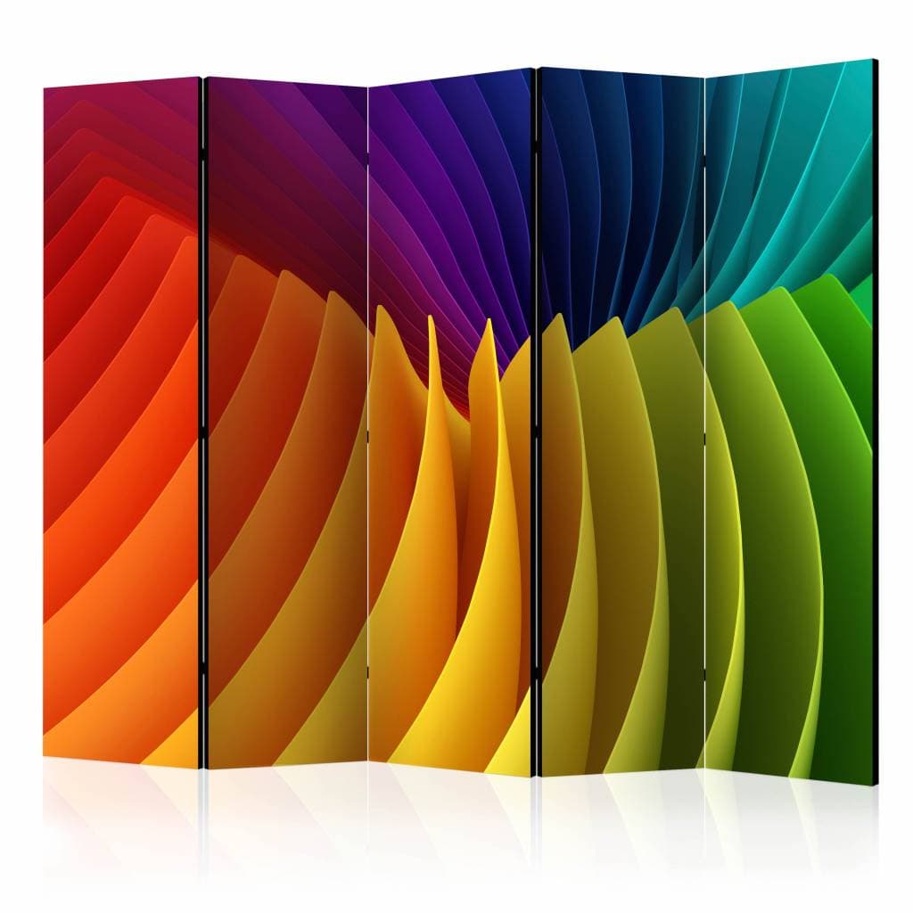 Vouwscherm / Kamerscherm - Regenboog 225x172cm , gemonteerd geleverd, dubbelzijdig geprint