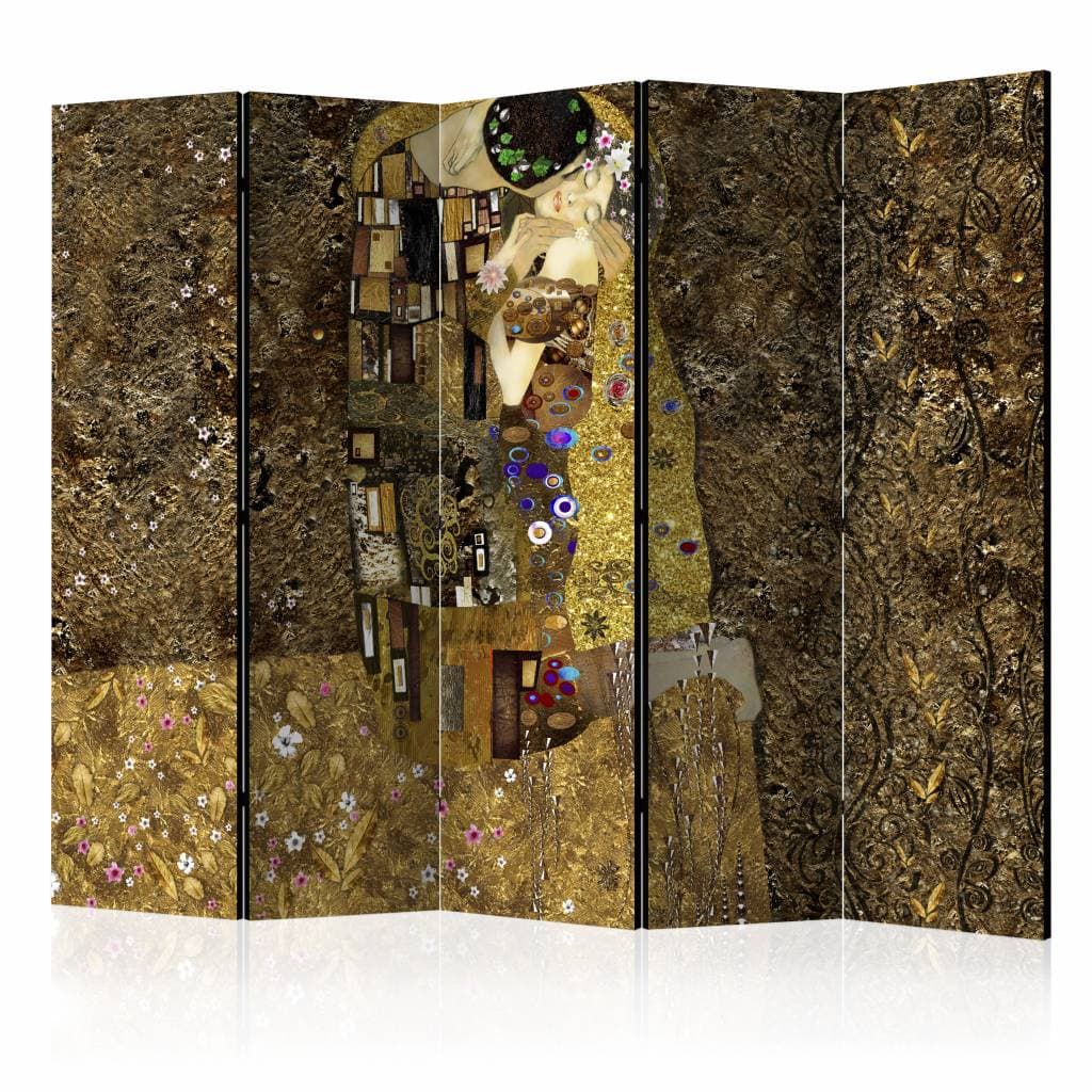 Vouwscherm / Kamerscherm - Gouden kus 225x172cm , gemonteerd geleverd, dubbelzijdig geprint