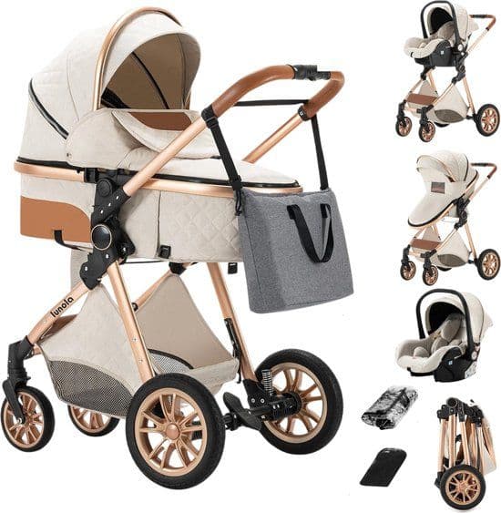 Lunola Nova - Kinderwagen 3-in-1 - Autostoel 0-20kg - Wit